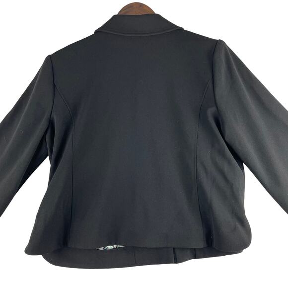 Dennis Basso Women's Luxe Crepe Bracelet Jacket Black - Size 12 NWT - Picture 2 of 10